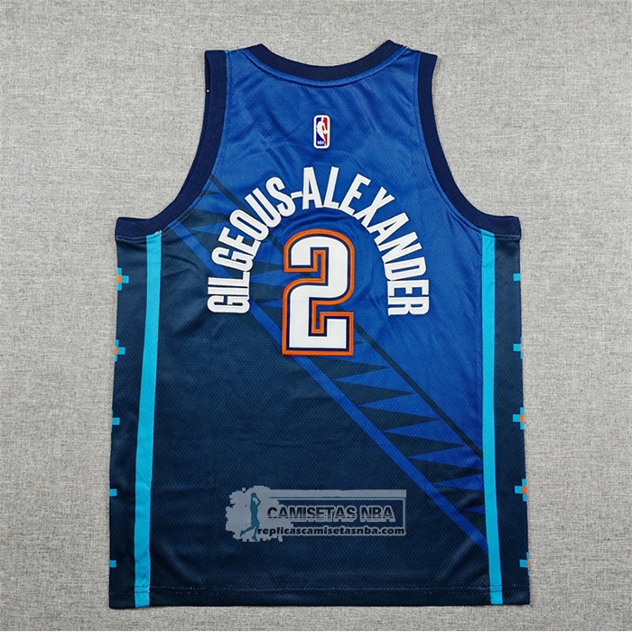 Camiseta Nino Oklahoma City Thunder Shai Gilgeous Alexander NO 2 Ciudad 2025-26 Azul